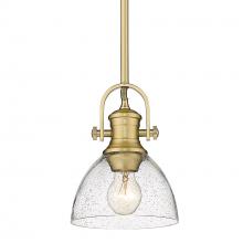  3118-M1L BCB-SD - Hines Mini Pendant in Brushed Champagne Bronze with Seeded Glass Shades